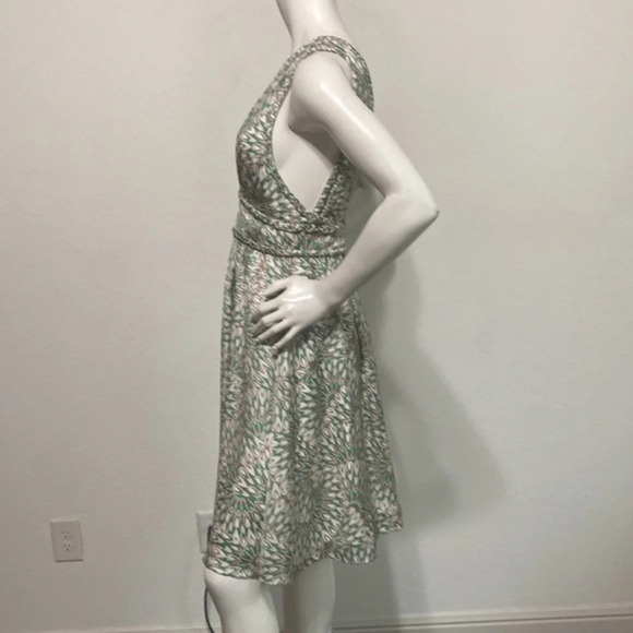 BCBGeneration "NEW" Women's Agean Blue Low V-Neck Satin Dress Size 12 - Picture 5 of 8